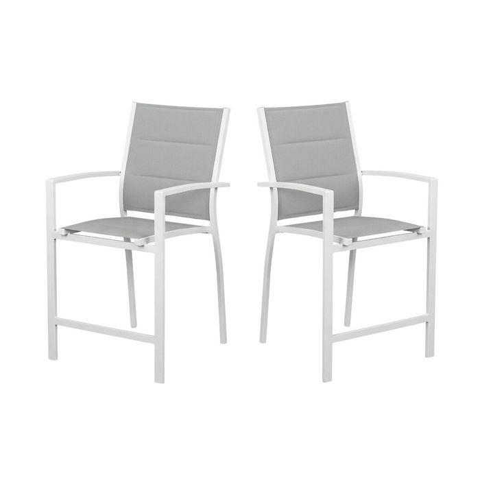 Torres 2pc Set Outdoor Barstool Aluminium Bar Chair White