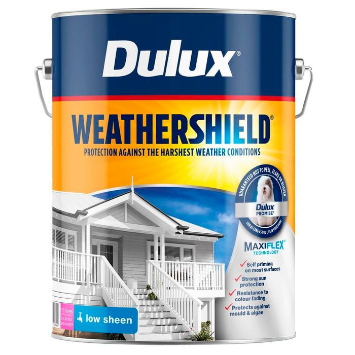 Dulux 10L Extra Bright Low Sheen Weathershield Exterior Paint