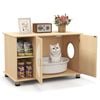 Costway Cat Litter Box Enclosure Hidden Cat Washroom 2 Scratch Doors