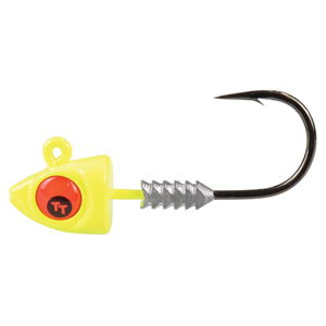 TT Lures Big EyeZ Fishing Jighead 1oz 7/0 Chartreuse Red EyeZ