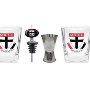 AFL 2 Spirit Glass Jigger and Pourer Set - St Kilda Saints - Gift Pack