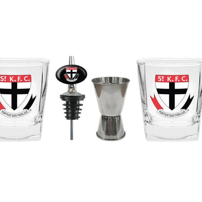 AFL 2 Spirit Glass Jigger and Pourer Set - St Kilda Saints - Gift Pack
