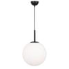 Telbix Bally Modern Pendant Hanging Lamp Light Glass Metal Black Opal Matt