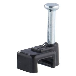 DETA 5mm Black Flat Cable Clips - 20 Pack - Black