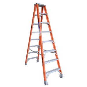 INDALEX 2.4m Industrial Fibreglass 180kg Pro Series Double Sided Step Ladder