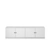 European Cabinetry White VJ Panel Round Black Handles Bucharest TV Unit