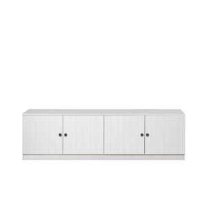 European Cabinetry White VJ Panel Round Black Handles Bucharest TV Unit
