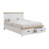 Queen Bed Frame Miami White Colour Sturdy Construction Storage Drawers