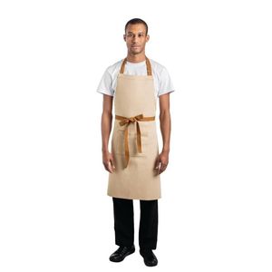Southside Bib Apron Khaki Beige 700x1000mm Commercial Hospitality Kitchen Chef