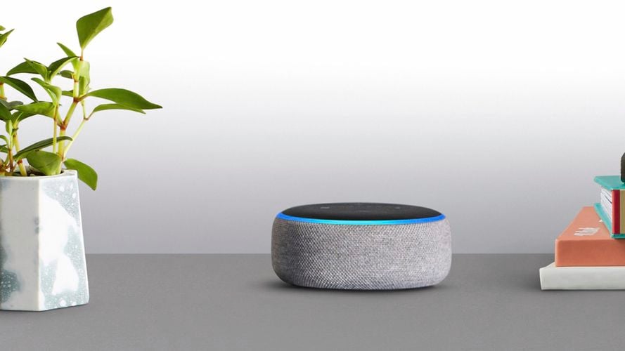 amazon echo dot on a table