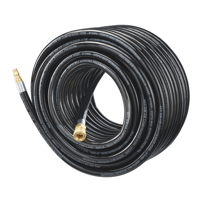 AEG 30m Braided Air Hose With Brass Fittings