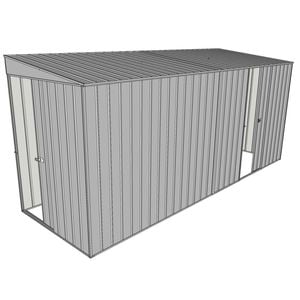 Build-a-Shed 1.5 x 4.5 x 2m Sliding Door Tunnel Shed with 1 Sliding Side Door - Zinc