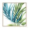 Artey | Palm Leaves IV - Framed Canvas - Natural Frame - 140 x 140cm
