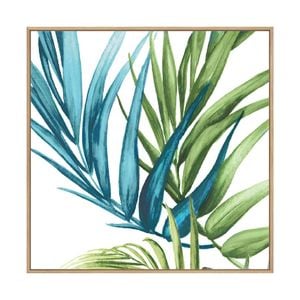 Artey | Palm Leaves IV - Framed Canvas - Natural Frame - 140 x 140cm