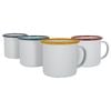 Argon Tableware 130ml Enamel Espresso Cup Set  - 4 Colours Metal Drinking Mugs Teacup Coffee Mug Set Hot, Cold Drinks Cups