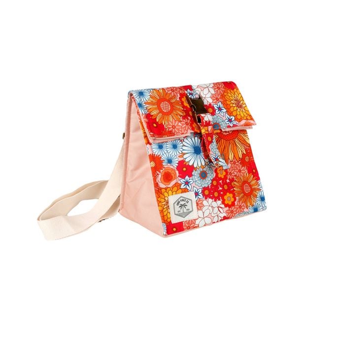 Good Vibes Insulated Durable Lunch Bag Satchel Retro Summer Print 25x22x16cm