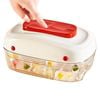 Catzon Silicone Ice Cube Tray with Lid Easy Release for Cocktails-Red