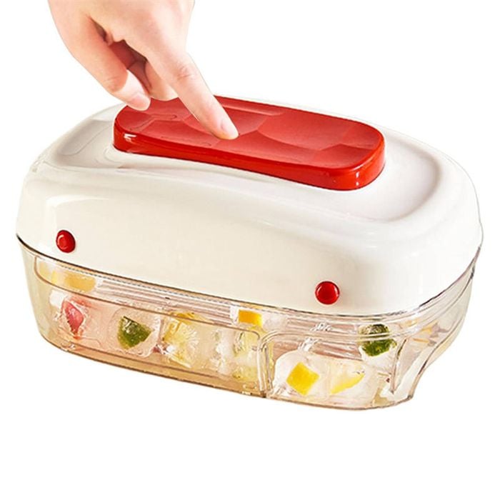 Catzon Silicone Ice Cube Tray with Lid Easy Release for Cocktails-Red