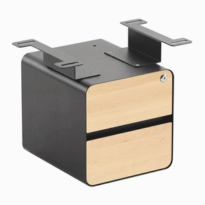 Desky Minimal Under Desk Cabinet Space Grey Frame