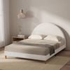 Zinus Boucle Queen Bed Frame Curved Headboard