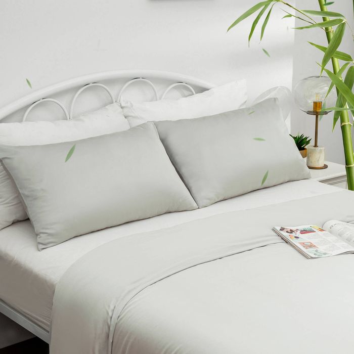 LINENOVA 100% Bamboo Pillow cases Slip Cover Pillowcase - Sage green King
