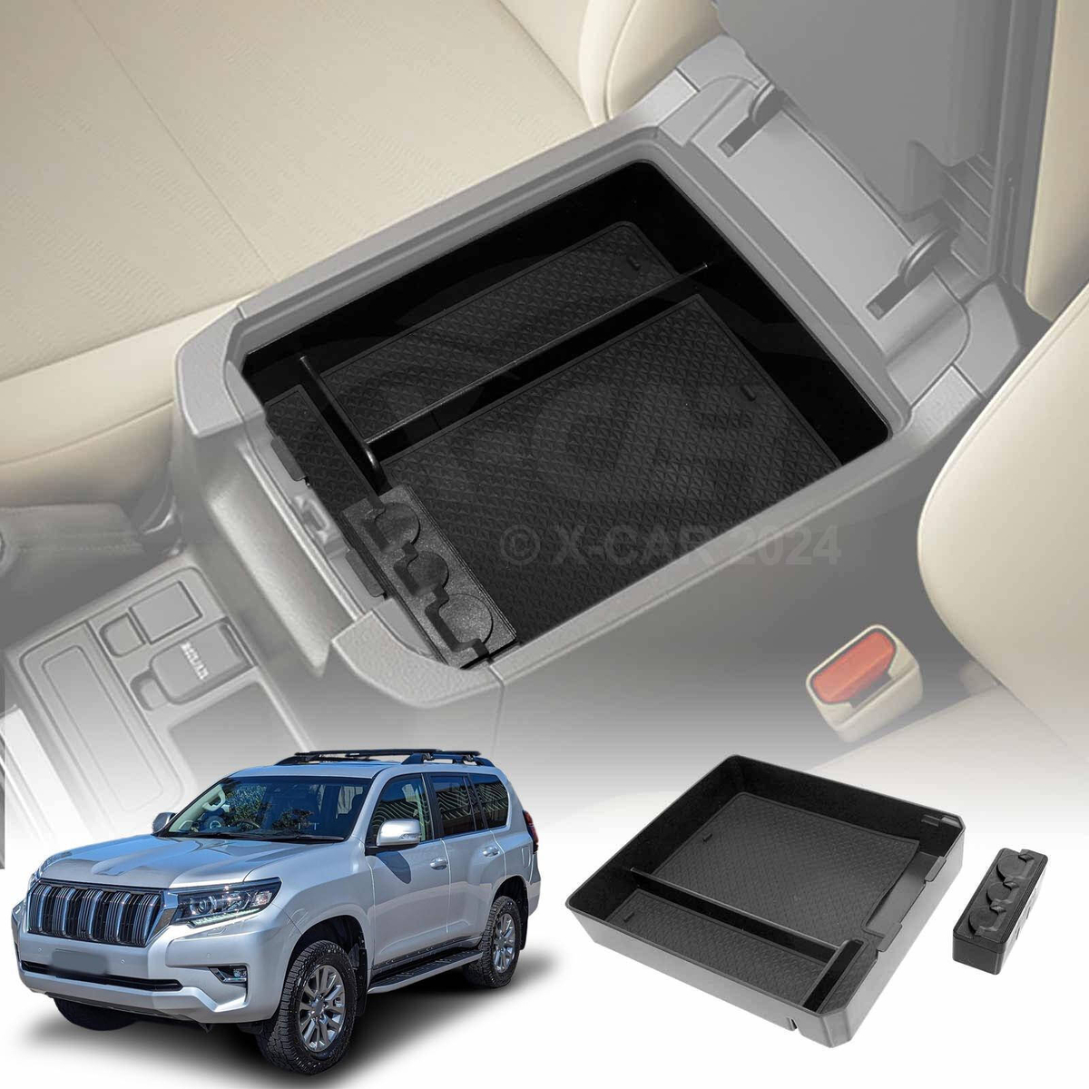 Centre Console Armrest Organizer Tray for Toyota Prado 150 Series 2009 ...