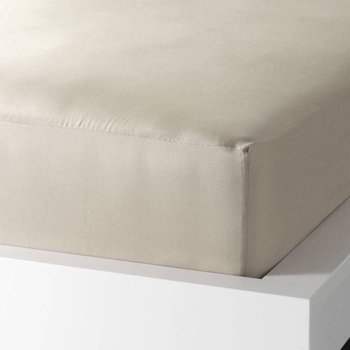 280TC Taupe Polyester Cotton Fitted Sheet King Single 33cm Wall