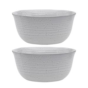 2x Ecology Ottawa 20cm Stoneware Laksa Noodle/Pasta Rice/Soup Bowl Orchid White
