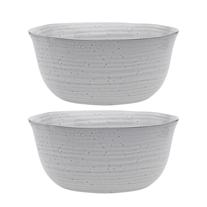 2x Ecology Ottawa 20cm Stoneware Laksa Noodle/Pasta Rice/Soup Bowl Orchid White
