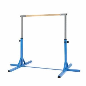 Costway Kid Training Gymnastics Bar Junior Horizontal Crossbar Adjustable Height -blue