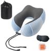 Catzon Travel Neck Pillow Premium Memory Foam-Sky Blue