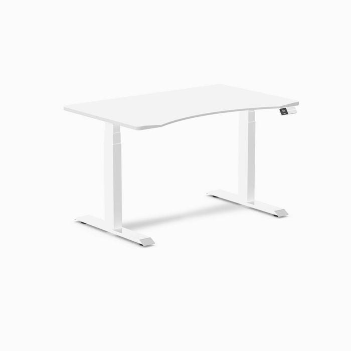 Desky Dual Sit to Stand Ergo Edge White Desk 1200x750mm White