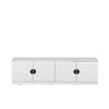 European Cabinetry White Slim Half Moon Black Handles Bucharest TV Unit