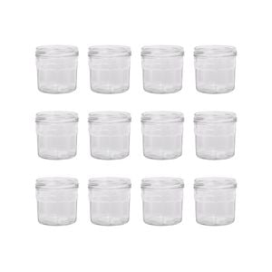 Argon Tableware 130ml Glass Jam Jars With No Lids - Set Of 12 Empty Screw Top Kitchen Storage Preserving Jar