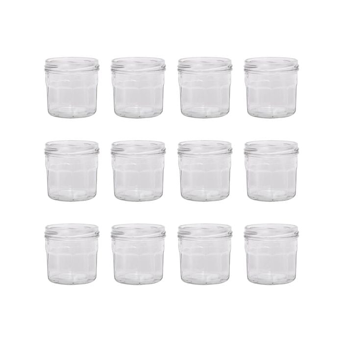 Argon Tableware 130ml Glass Jam Jars With No Lids - Set Of 12 Empty Screw Top Kitchen Storage Preserving Jar