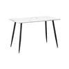 Oikiture 120cm Dining Table Rectangle Metal White&Black