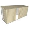 Build-a-Shed 1.5 x 4.5 x 2m Single Sliding Side Door Skillion Shed - Cream