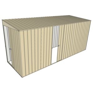 Build-a-Shed 1.5 x 4.5 x 2m Single Sliding Side Door Skillion Shed - Cream