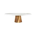 Ambrosia Zest Porcelain & Acacia Wood Cake Stand 30cm