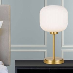 Telbix Antique Gold/Opal Matt Bobo Table Lamp