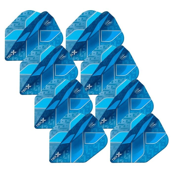 8x 3pc Target Ten-X Ultra Dart Flights Standard Set - Blue
