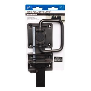 Zenith Matte Black Ring Pull Gate Latch