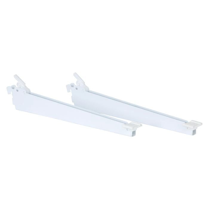 Flexi Storage Home Solutions 350mm White Double Slot Angled Wire Shoe Shelf Bracket - 2 Pack