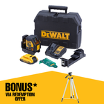 DEWALT 18V Li-ion XR Compact Green Beam Cross Line Laser Combo Kit