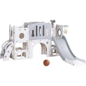Keezi Kids Slide Swing Set Ball Hoop Rings Football Outdoor Toys