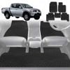 6D Diamond Car Floor Mats for Mitsubishi Triton Double Cab 2006-2015-Full Set-Black-Outback GT