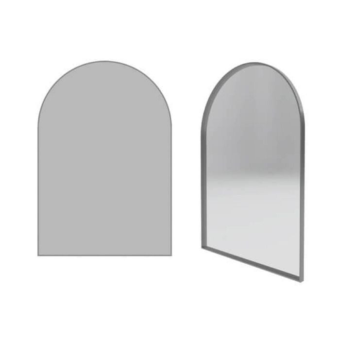 Forme Brushed Stainless Steel Arched Mirror