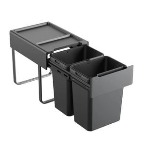 Kaboodle 2 x 20L Base Mount Pullout Bin - to suit minimum 400mm Base Cabinet
