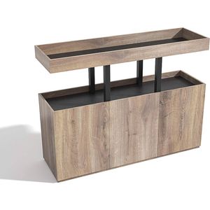 ModernHom TRIBECA Credenza Cabinet 135cm(W)x40cm(D)x95cm(H)- Oak with Black
