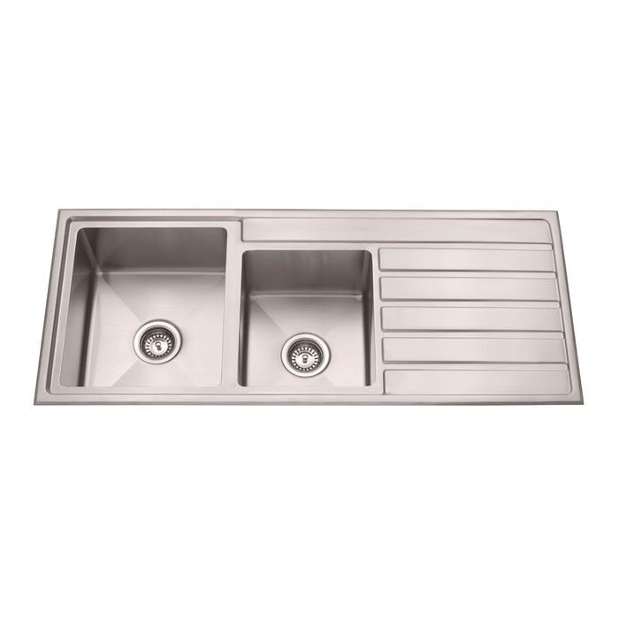 SINX 1200 x 500mm 1200L Zen Double Sink Bowl And Drainer